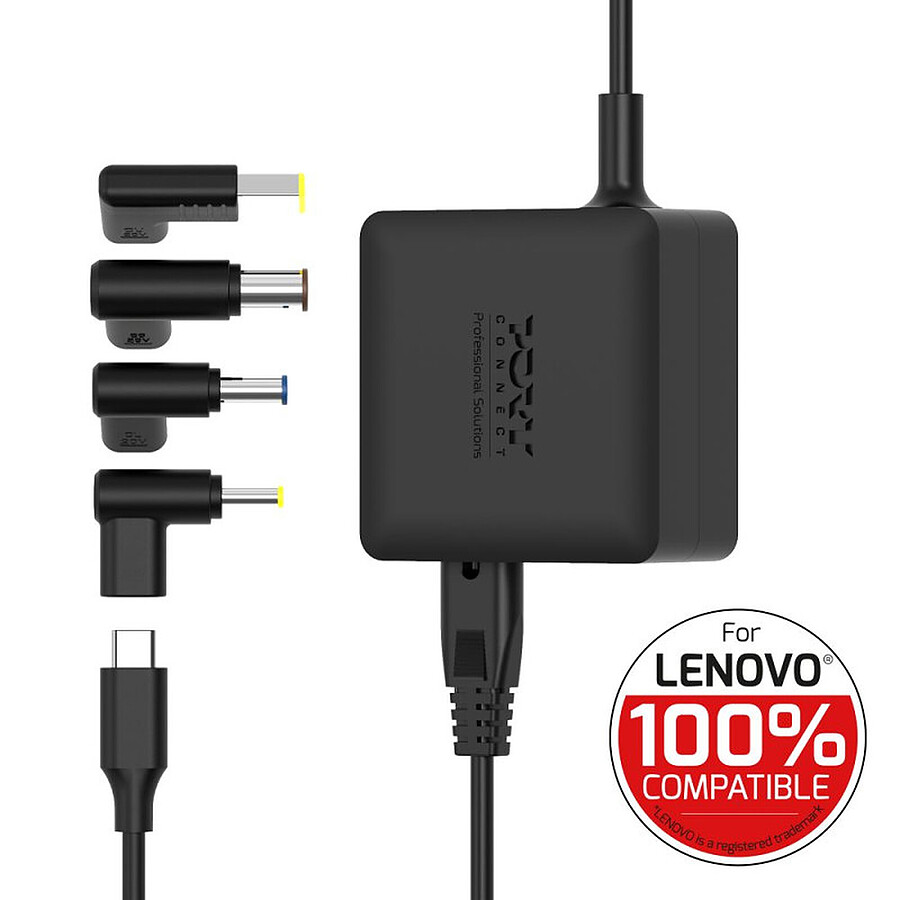 Chargeur PC portable PORT Connect Lenovo Power Supply GaN USB Type C (65W)