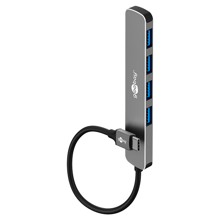 Hub USB Goobay Hub Slim USB-C vers 4 ports USB-A 3.0