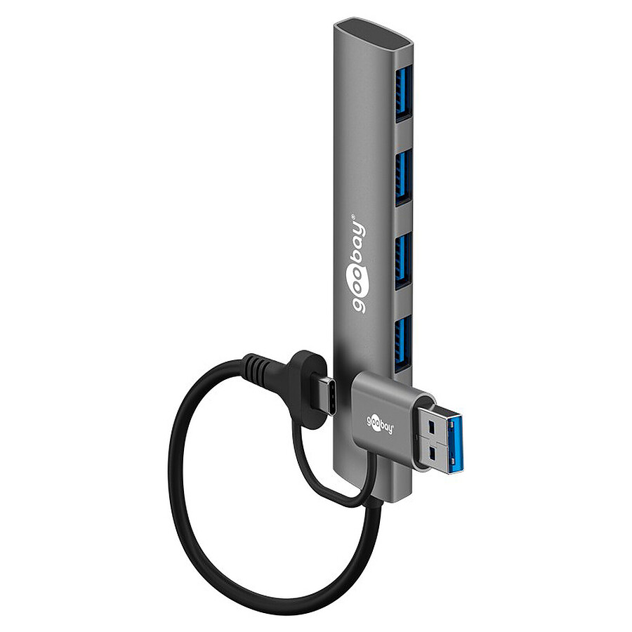 Hub USB Goobay Hub Slim USB-C/A vers 4 ports USB-A 3.0
