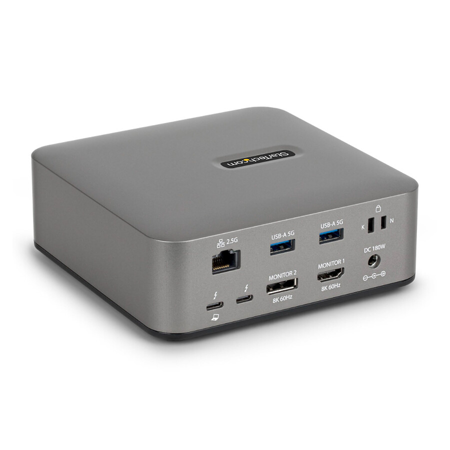 Station d'accueil PC portable StarTech.com Station d'accueil Thunderbolt 5/USB-C double affichage 8K 60 Hz avec Power Delivery 140 W
