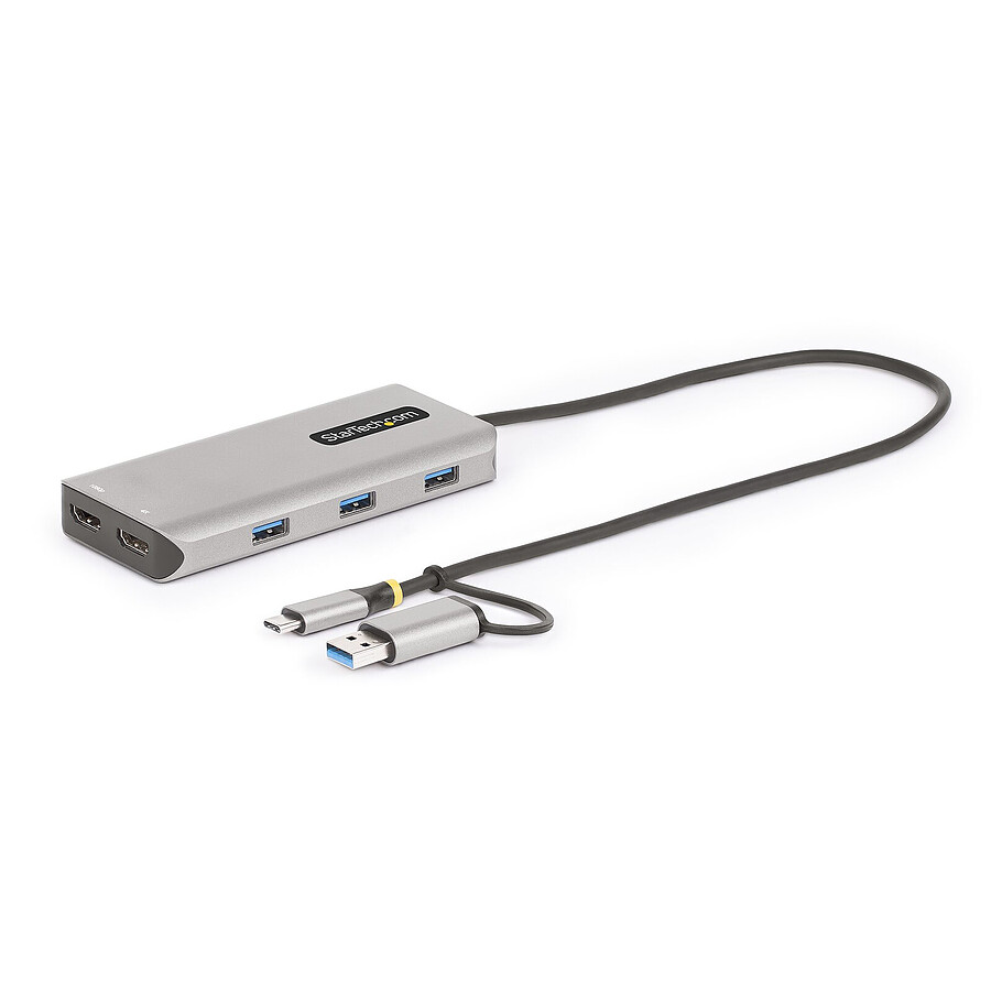 Station d'accueil PC portable StarTech.com Adaptateur multiport USB-C avec Dual HDMI - Hub USB 3 ports (167B)